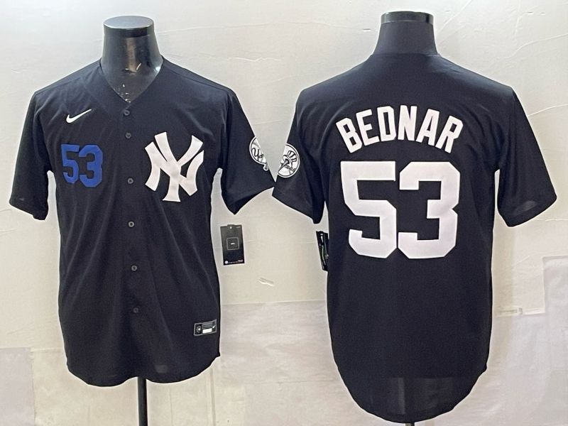 Men New York Yankees #53 Bednar Black Game Nike MLB 2025 Jersey 02